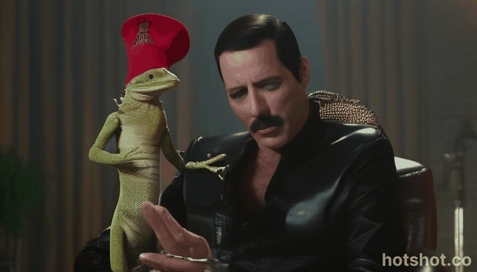 Freddy Mercury talking to the Geico Gecko., made with Hotshot.co